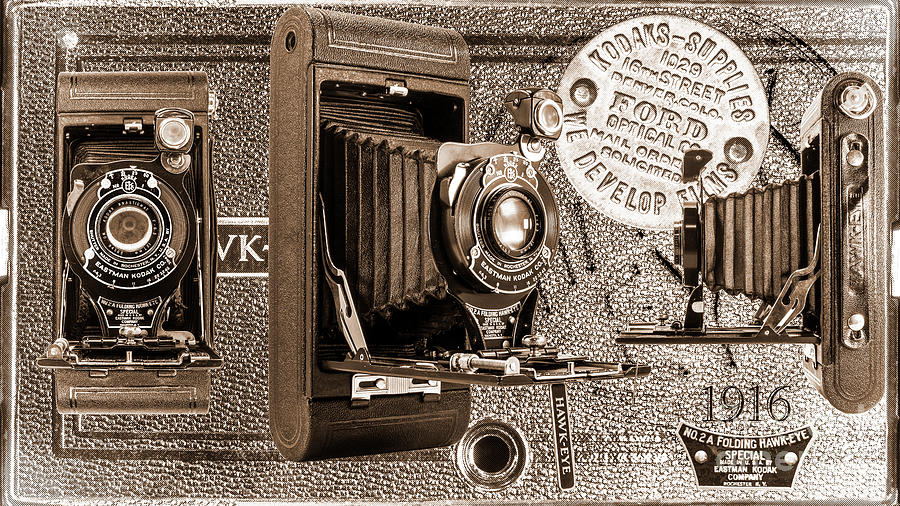 Kodak No. 2a Folding Hawk-eye Special - Sepia Digital Art by Anthony Ellis