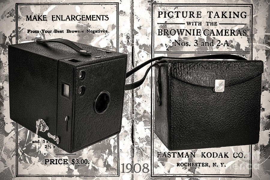 Kodak No. 3 Brownie - Black And White Digital Art by Anthony Ellis