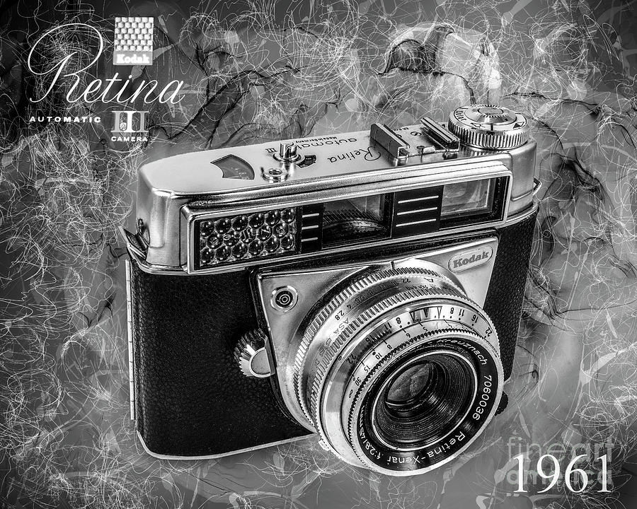 Kodak Retina Automatic IIi - Black And White  Digital Art by Anthony Ellis