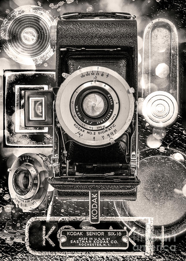 Kodak Senior Six-16 - Black And White Digital Art by Anthony Ellis ...