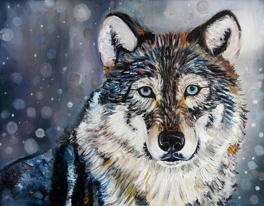 Kodiak Wolf Painting by Rowan Lyford
