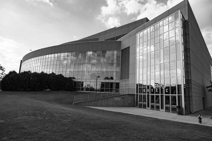 Kohl Center basketball arena for the University of Wisconsin in black and white Photograph by Eldon McGraw