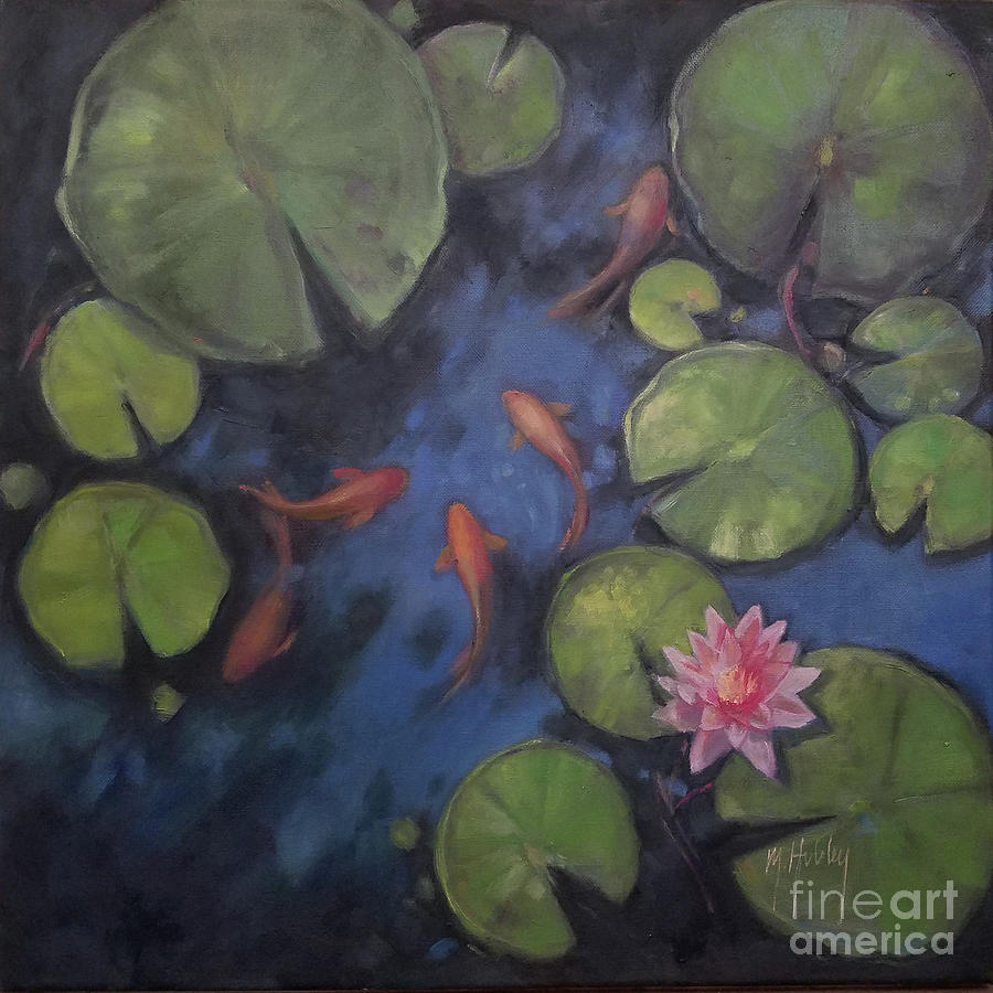 Koi And Lilies Painting
