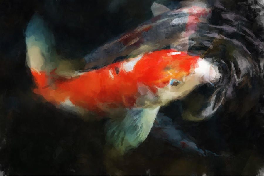 Koi Feeding Time  Painting by Gary Arnold