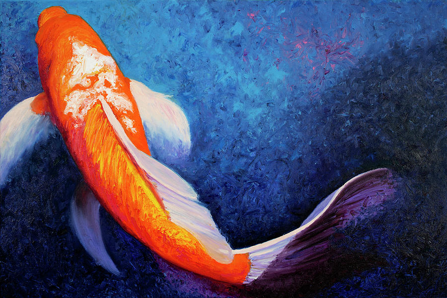 Finger Painting - Koi Painting by Lorraine McMillan