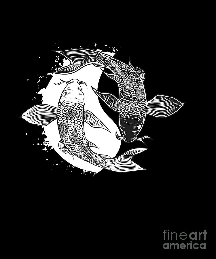 Koi Fish Yin Yang Symbol Harmony Taoism China Gift Digital Art by ...