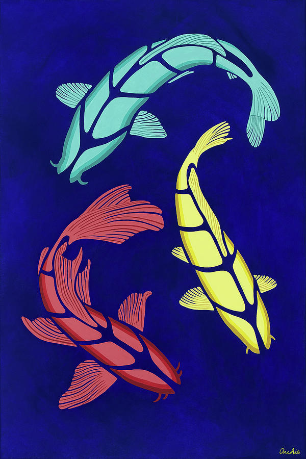 Koi Harmony 4 Painting by Artist Archie