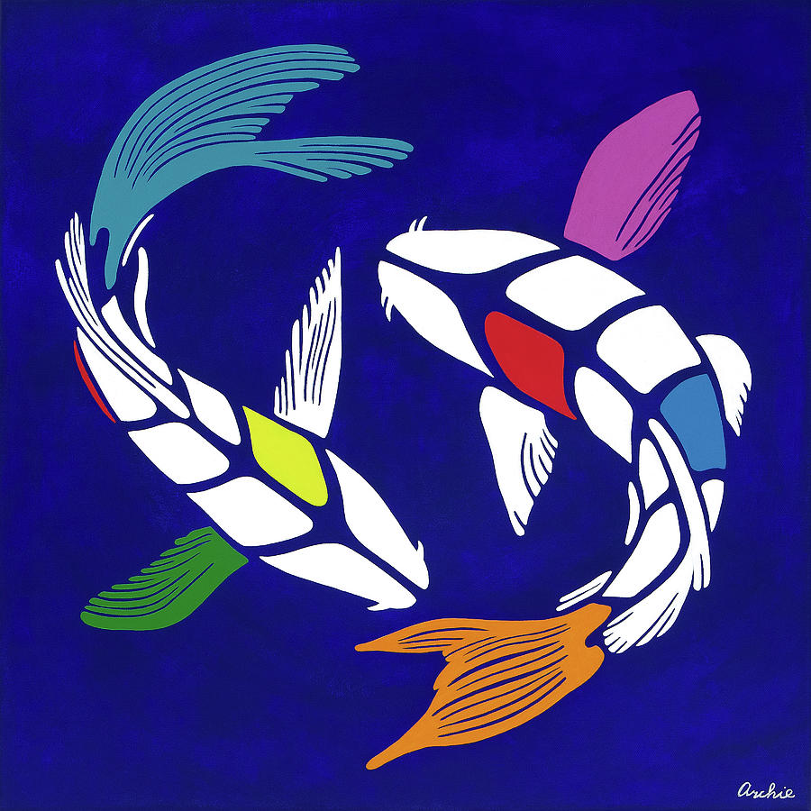 Koi Ikko 7 Painting by Artist Archie