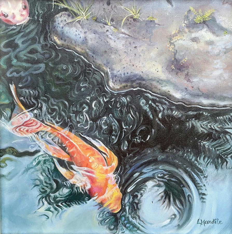 Koi Pond, Maui Painting by Laura Mandile - Fine Art America