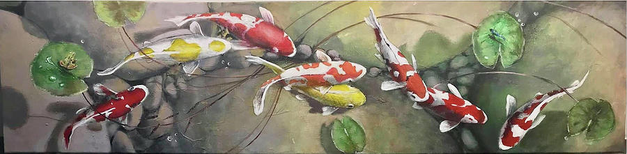Koi Pond Painting by Tom Smith