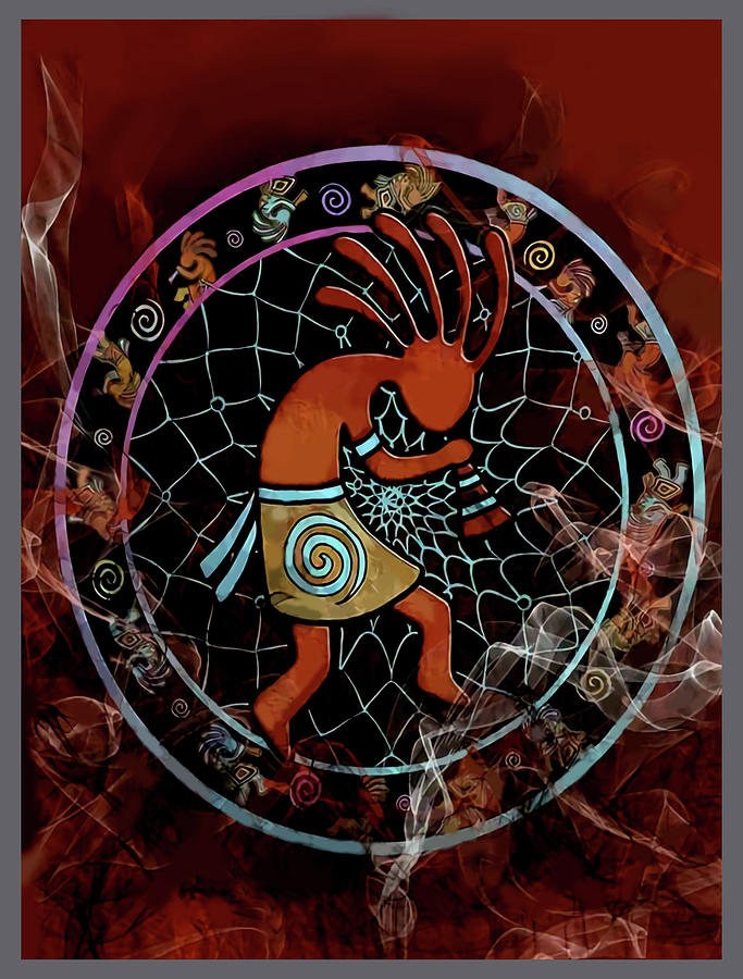 Kokopeli Digital Art - Kokopeli Native American by Michelle Gradwell Art