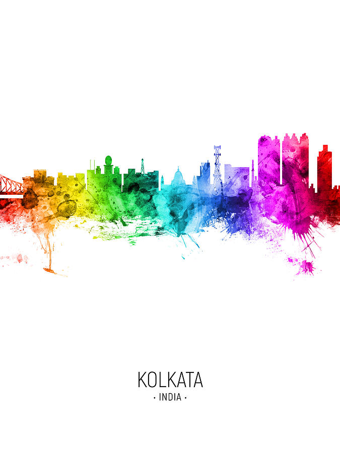 Kolkata Calcutta India Skyline #06 Digital Art by Michael Tompsett