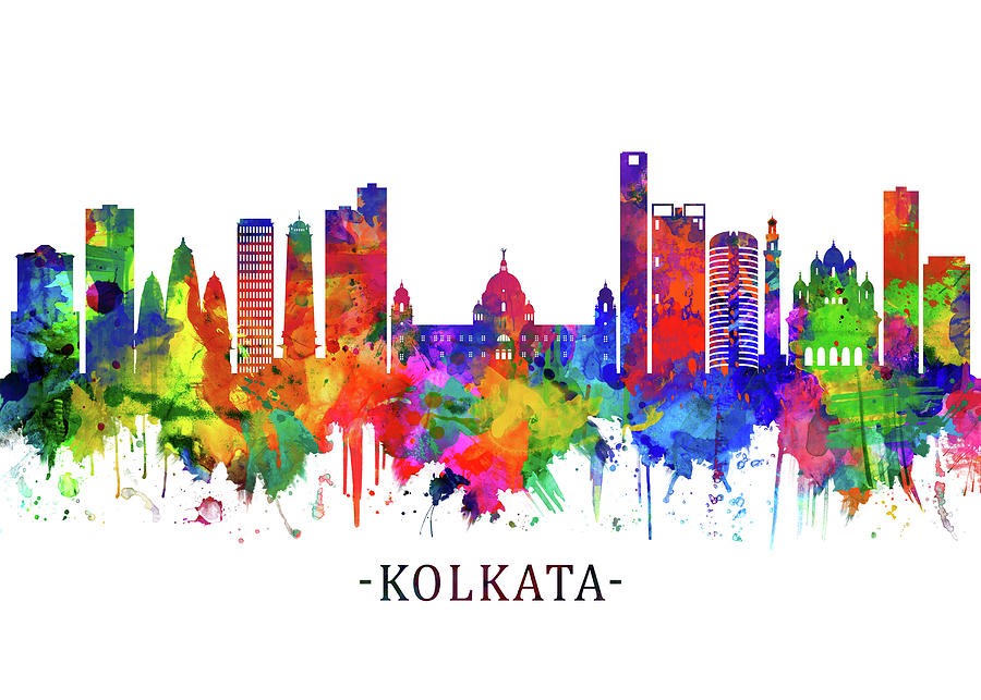 Kolkata West Bengal Skyline Mixed Media