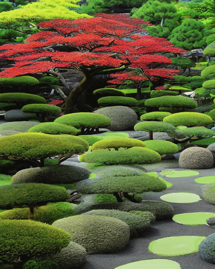 Komono garden Digital Art by Dennis Baswell