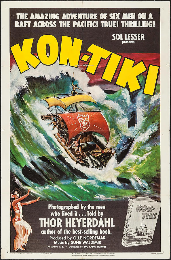 Kon-Tiki, 1950 Mixed Media by Movie World Posters