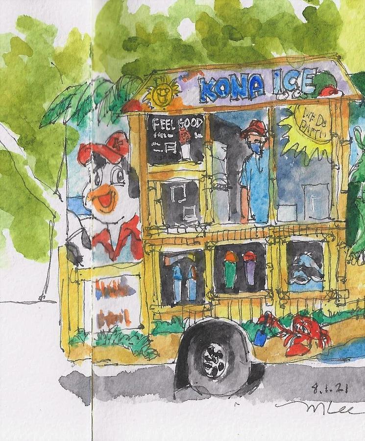 Kona Ice Truck Painting by Marlene Lee