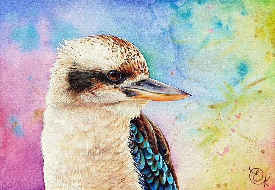 Kookaburra Painting by Elena Kolotusha