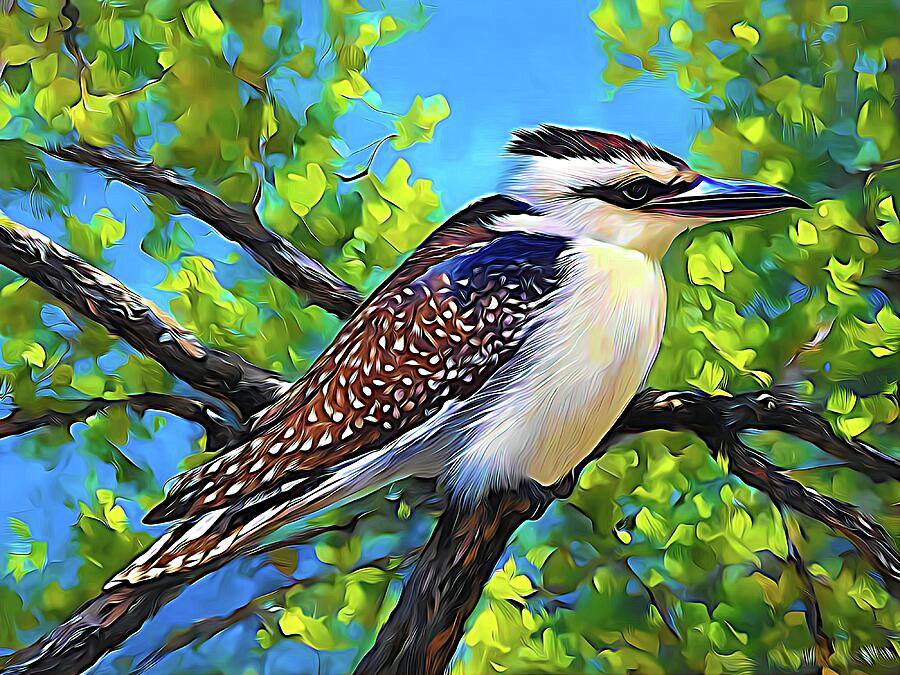 Kookaburra Portrait Abstract Expressionism Ai Art by AI Digital Kookaburra Portrait Abstract Expressionism Ai Art by AI Digital