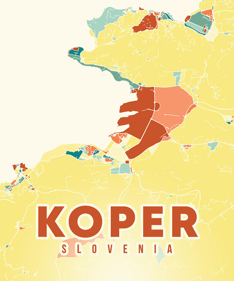 Koper Slovenia Map Digital Art by Alexandru Chirila - Pixels