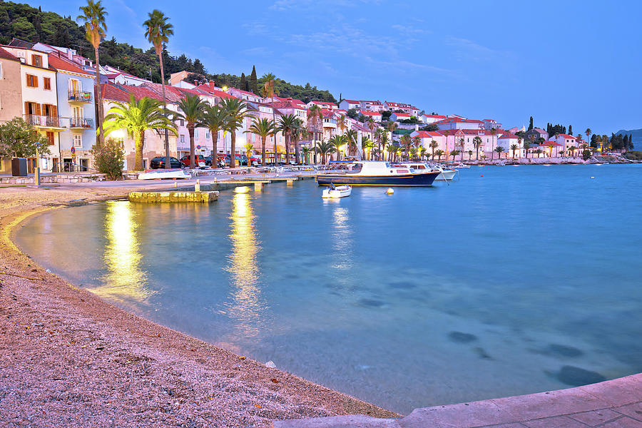 Korcula beach and coastline colorful evening view Photograph by Brch Photography