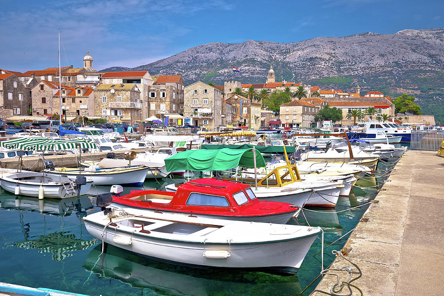 Korcula. Historic town of Korcula island waterfront view Photograph by Brch Photography