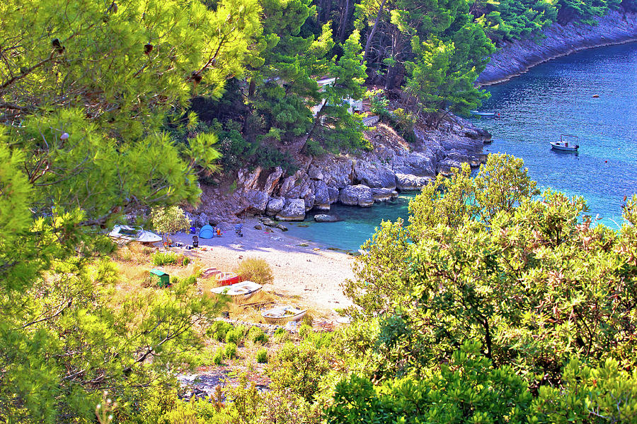 Korcula island hidden beach in green nature view Photograph by Brch ...