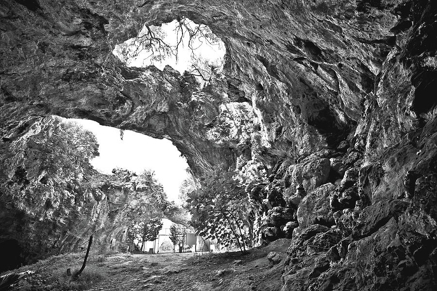 Korcula. Vela spilja cave in Vela Luka on Korcula island black a Photograph by Brch Photography