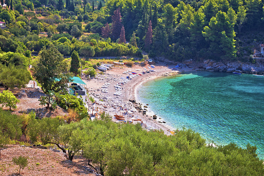 Korcula. View of Korcula island beach in Pupnatska Luka cove Photograph ...