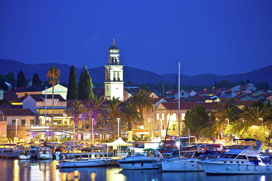 Korcula. Waterfront of Vela Luka on Korcula island evening view Photograph by Brch Photography