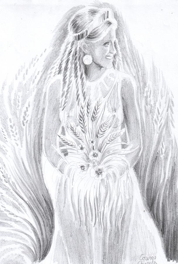Low Hollywood Part Kore the maiden goddess Drawing by Chirila Corina - Fine Art America