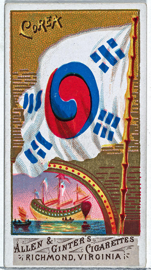 Korea From Flags Of All Nations Series 1 N9 For Allen And Ginter Cigarettes Brands Painting