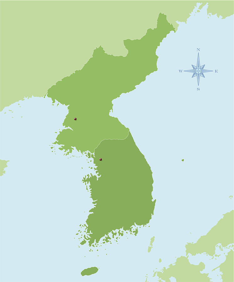 Korea map Drawing by Johnwoodcock