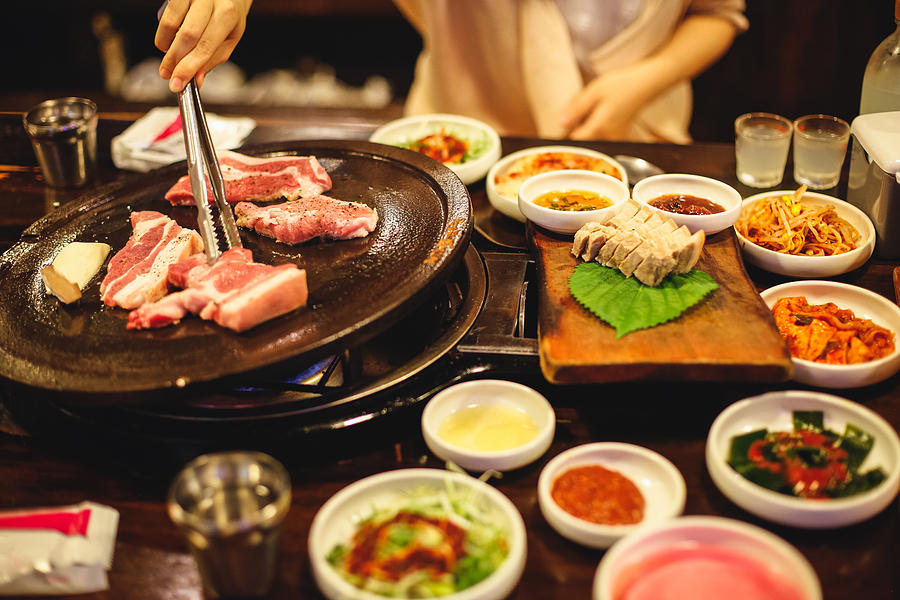 Korean Barbecue and Side Dishes, Jeju Island, South Korea Photograph by Lingxiao Xie
