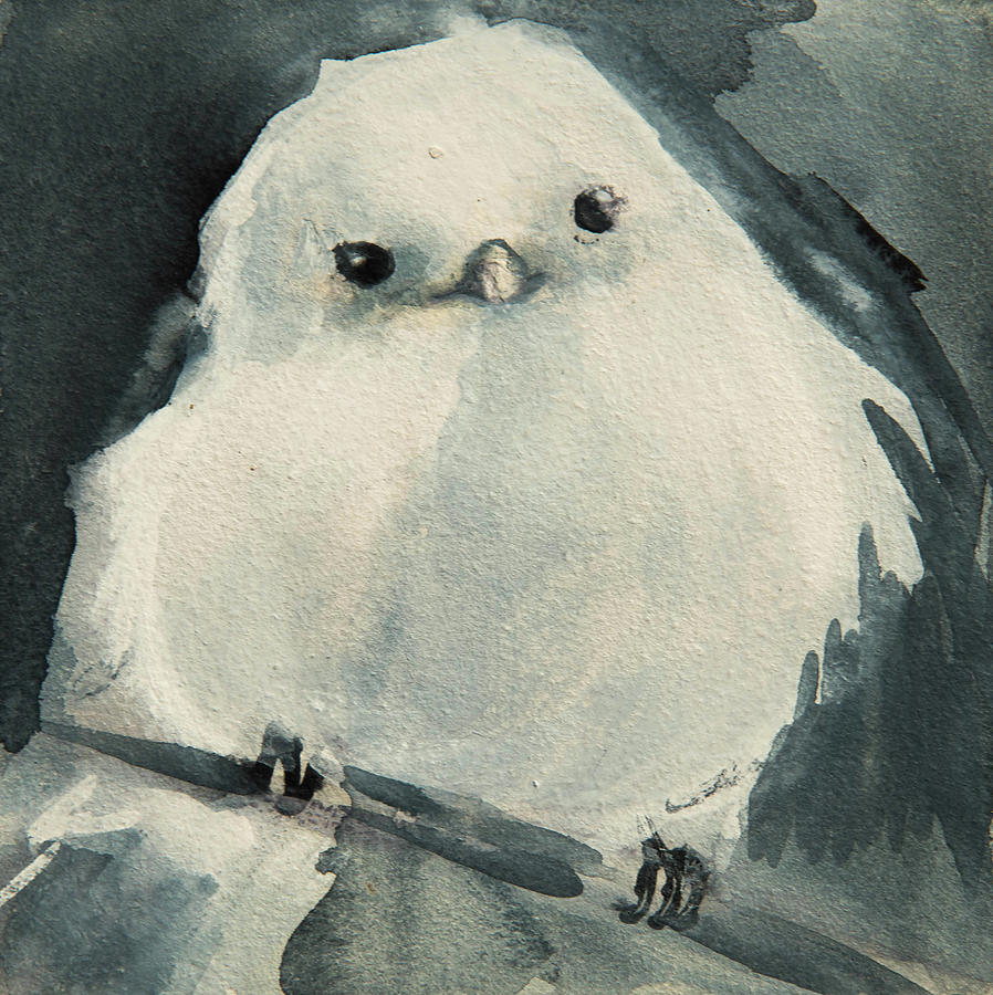Korean Crow Tit Painting by Jani Freimann