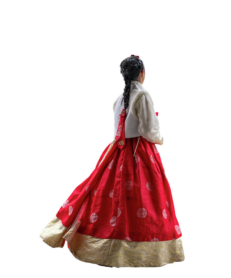 Korean girl in Korean tradition dress walking action Photograph by Anek Suwannaphoom
