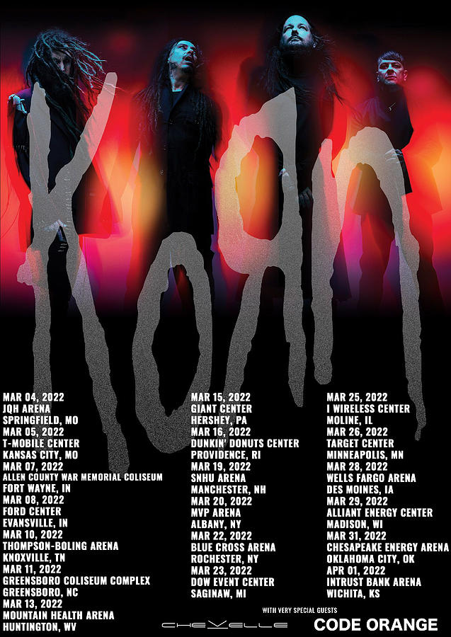 Korn Spring Tour Dates 2022 Sk77 Digital Art by Sarah Kusuma - Fine Art ...