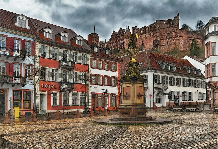 Kornmarkt, Heidelberg Digital Art by Jerzy Czyz