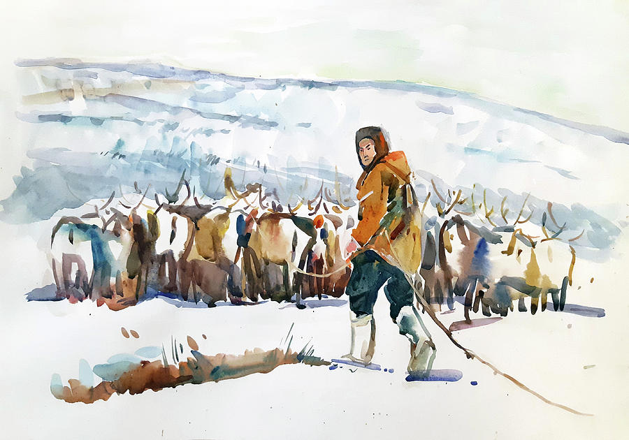 Koryak. The life of Koryak reindeer herders Painting by Juliya Zhukova ...