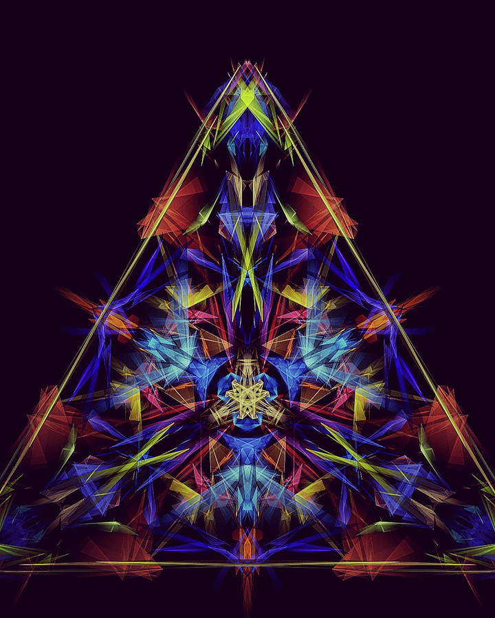 Kosmic Kreation Pyramid Mandala Digital Art by Michael Canteen