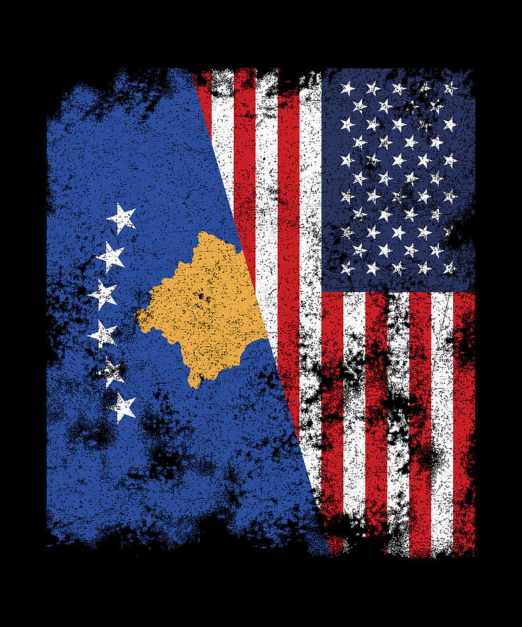 Kosovo USA Flag - Half American Digital Art by Kasper Holck - Fine Art ...