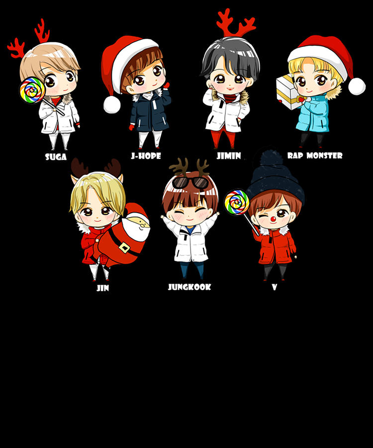 Kpop Bts Christmas Chibi All Members Photograph by Arvilla Daugherty ...