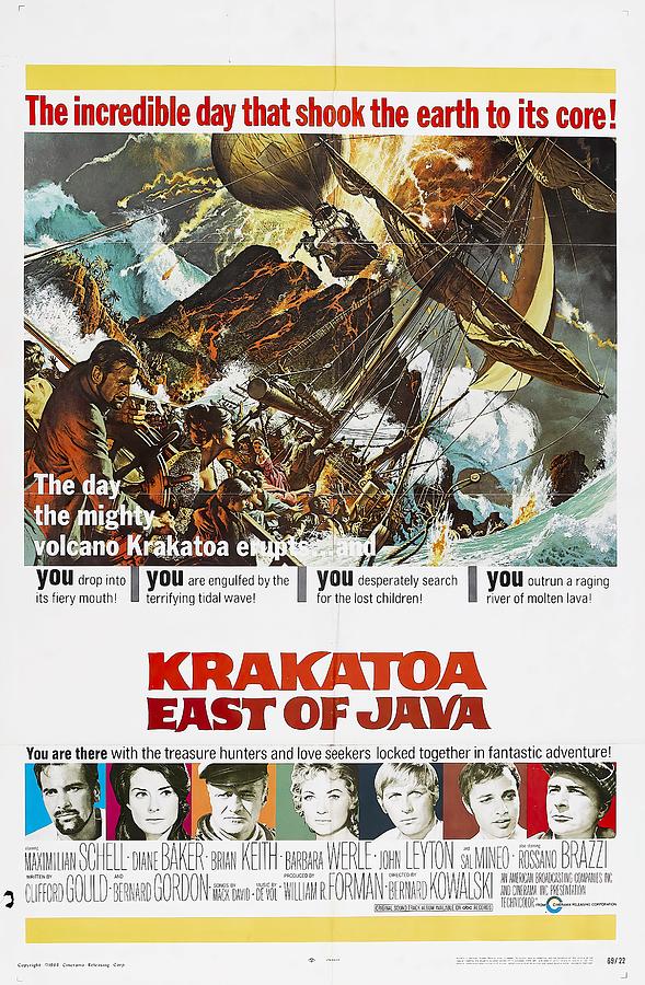 Krakatoa East of Java, 1968, art by Frank McCarthy Mixed Media by Movie World Posters