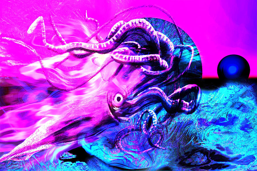 Kraken Digital Art by Lisa Yount