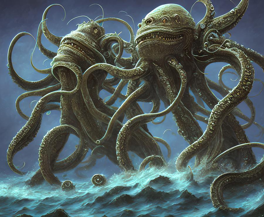 Kraken Octopus, Generative AI Illustration Digital Art by Miroslav ...