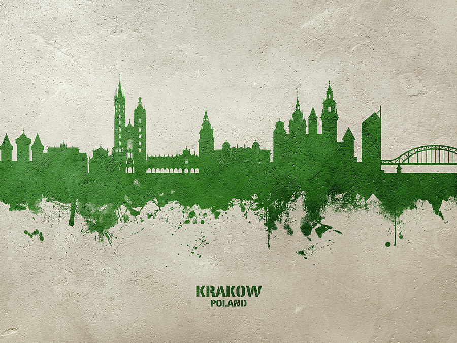 Krakow Poland Skyline #00 Digital Art by Michael Tompsett