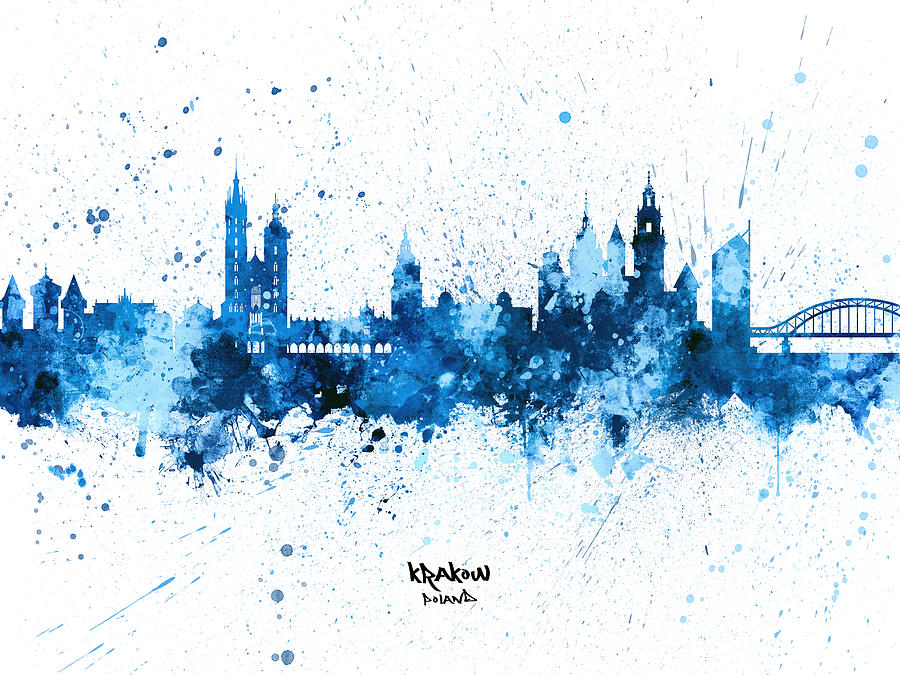 Krakow Poland Skyline #15 Digital Art by Michael Tompsett