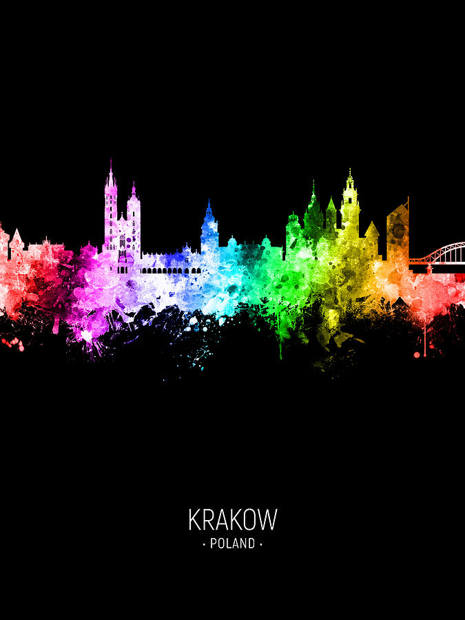 Krakow Poland Skyline #24 Digital Art by Michael Tompsett