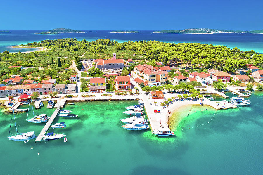 Krapanj island aerial panoramic view Photograph by Brch Photography