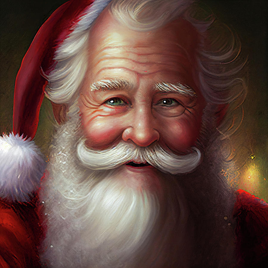 Kris Kringle Happy Christmas Smile Digital Art by Matthias Hauser