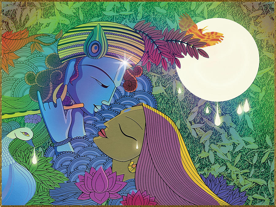 Krishna et Radha suite Digital Art by Harald Dastis
